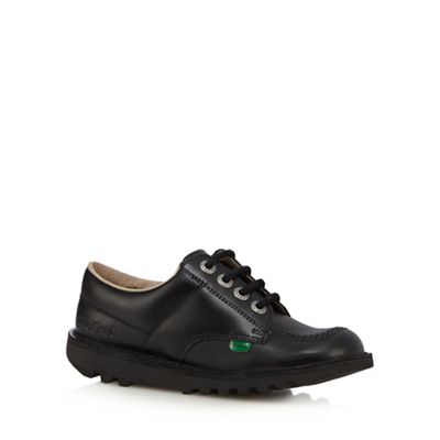 Girls' black leather 'Micro-Fresh' lace up shoes